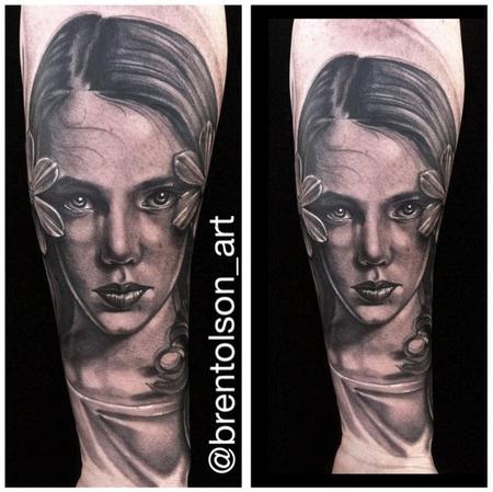 Brent Olson - Black and Gray realistic portrait tattoo, Brent Olson Art Junkies tattoo